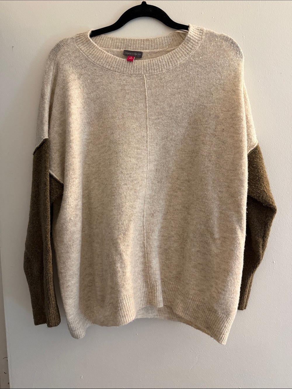 Vince Camuto Cream Sweater with brown Sleeves
